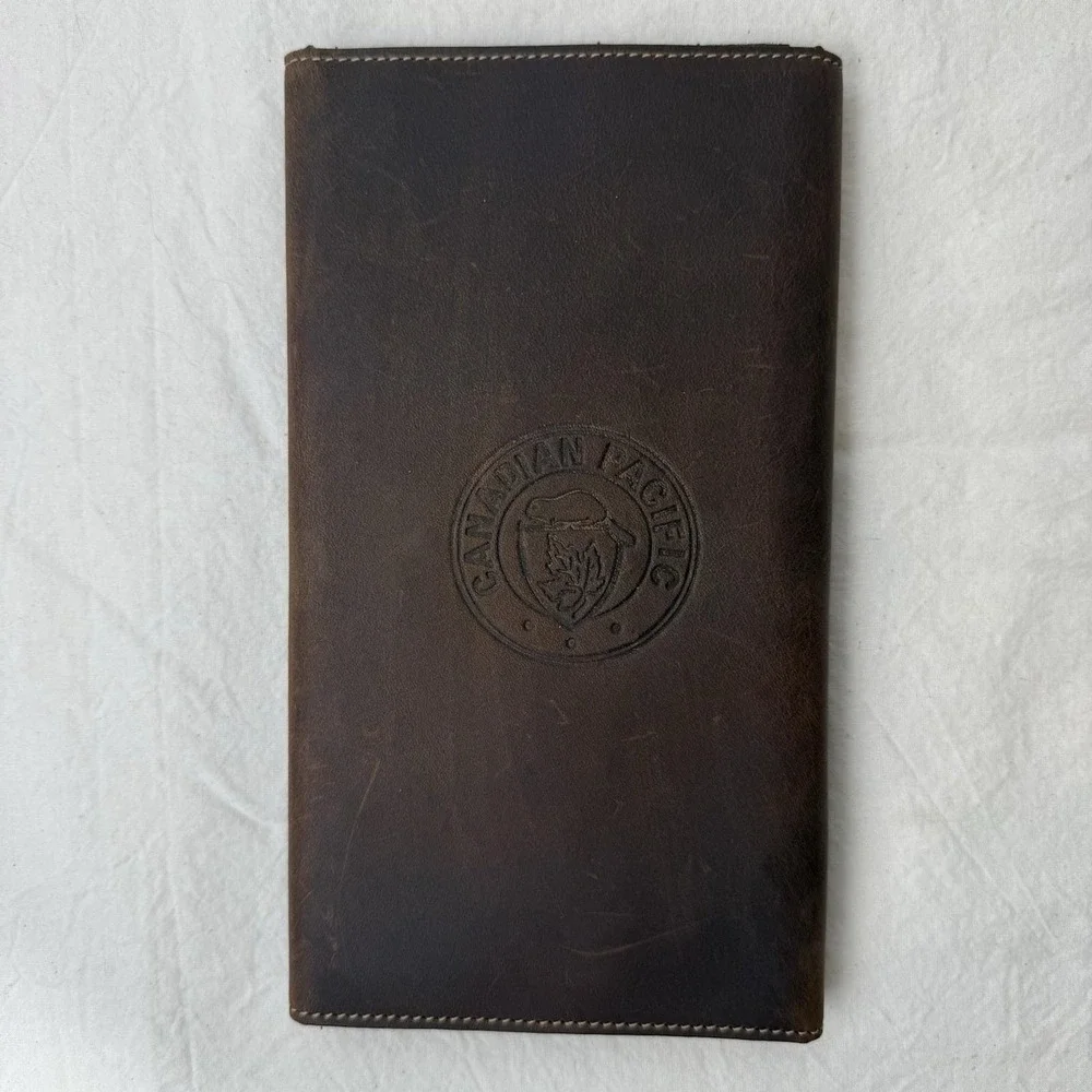 VTG Canadian Pacific Railway Leather Travel Wallet 1970s CPR Rail‎ Ephemera Rare